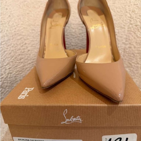 Christian Louboutin Shoes - Christian Louboutin Beige Patent Leather Heels